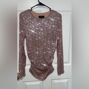 Karen Kane Rose Gold Sequin Top